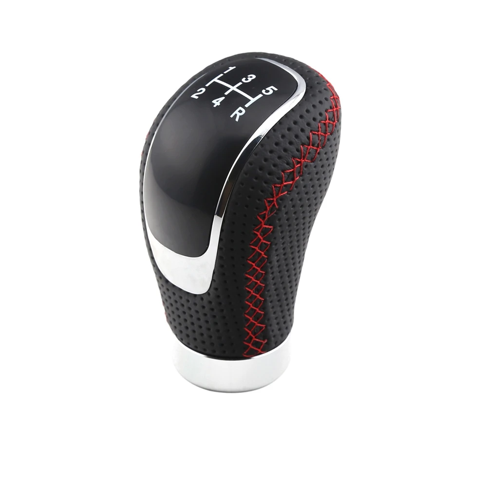 

5 Speed 5R Car Red Line Gear Shift Knob Leather Lever Shifter Stick Manual Gear Head Lever Knob Fit For Honda Toyota Nissan