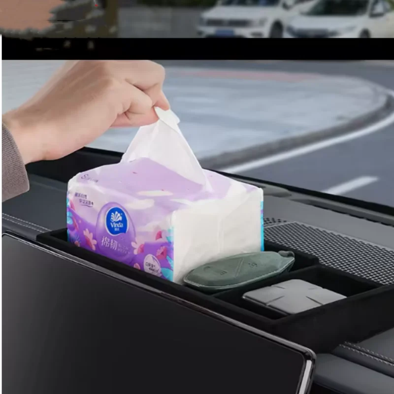 For BYD Leopard 5 2023 2024 Car Styling Center Screen Storage Box Dashboard Organizer Place Holder Tissue Box Auto Accessories