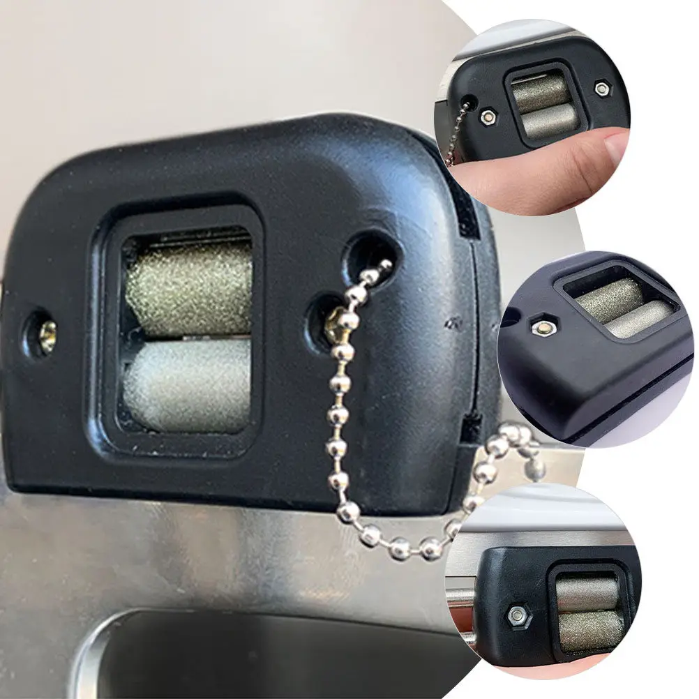 

Portable Ice Skate Sharpener Compact Dual-End Blades Sharpening Tool with Adjustable Screw and Hanging Keychain for Hockey Ice