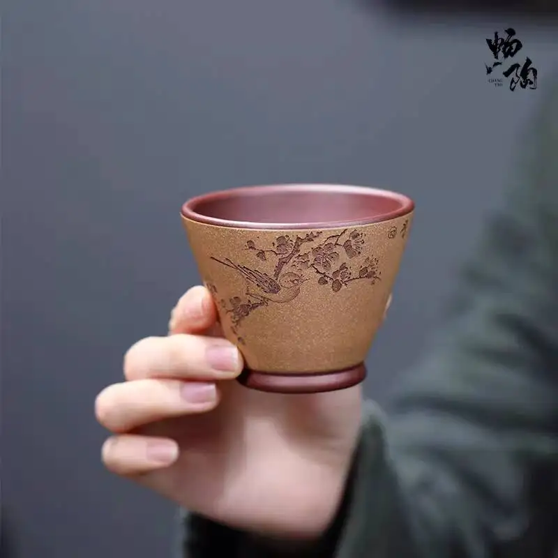 [changtao]-tazza-artigianale-in-argilla-di-yixing-per-degustazione-del-te-tazza-del-maestro-in-argilla-viola-incisa-con-fiori