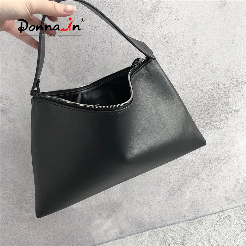 

Donna-in Natural Sheepskin Clutch Handbag Genuine Leather Women Underarm Shoulder Bag Minimalist Business Daily