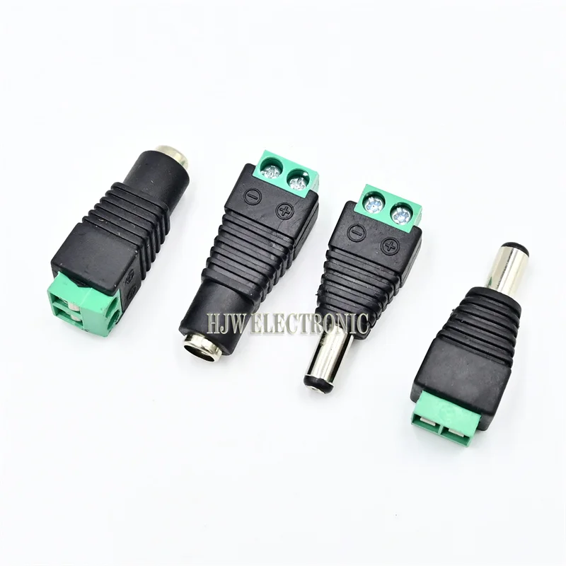 5pcs Female +5 pcs Male DC Connector 2.1*5.5mm Power Jack Adapter Plug Cable Connector For 3528/5050/5730 LED Strip Light