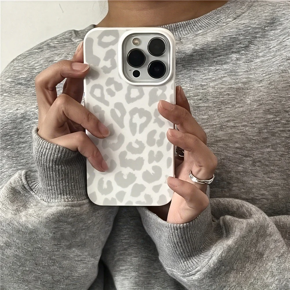 

White leopard print mobile phone case suitable for iPhone17promax /16/15/14/13/12ProMax/11/11Pro Anti-drop protection