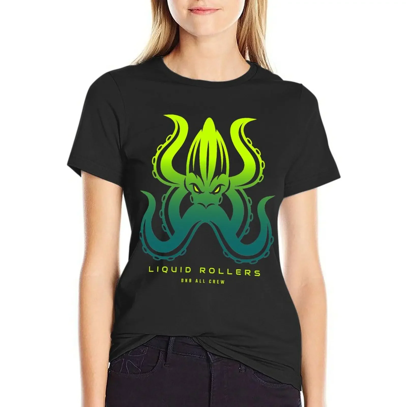 

Liquid Drum N Bass DnB Octopus Drum And Bass T-Shirt Female clothing shirts graphic tees vintage clothes t shirt dress Women