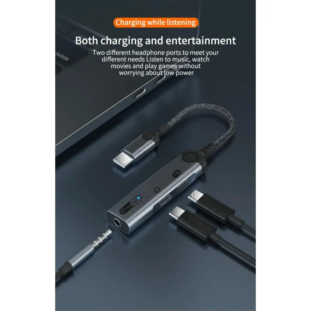 USB Type-C سماعة محول ، محول الصوت ، الخائن ، 60 واط شحن ، 3 في 1 ، 3.5 مللي متر ، آيفون 15 ، غالاكسي S23 ، S22