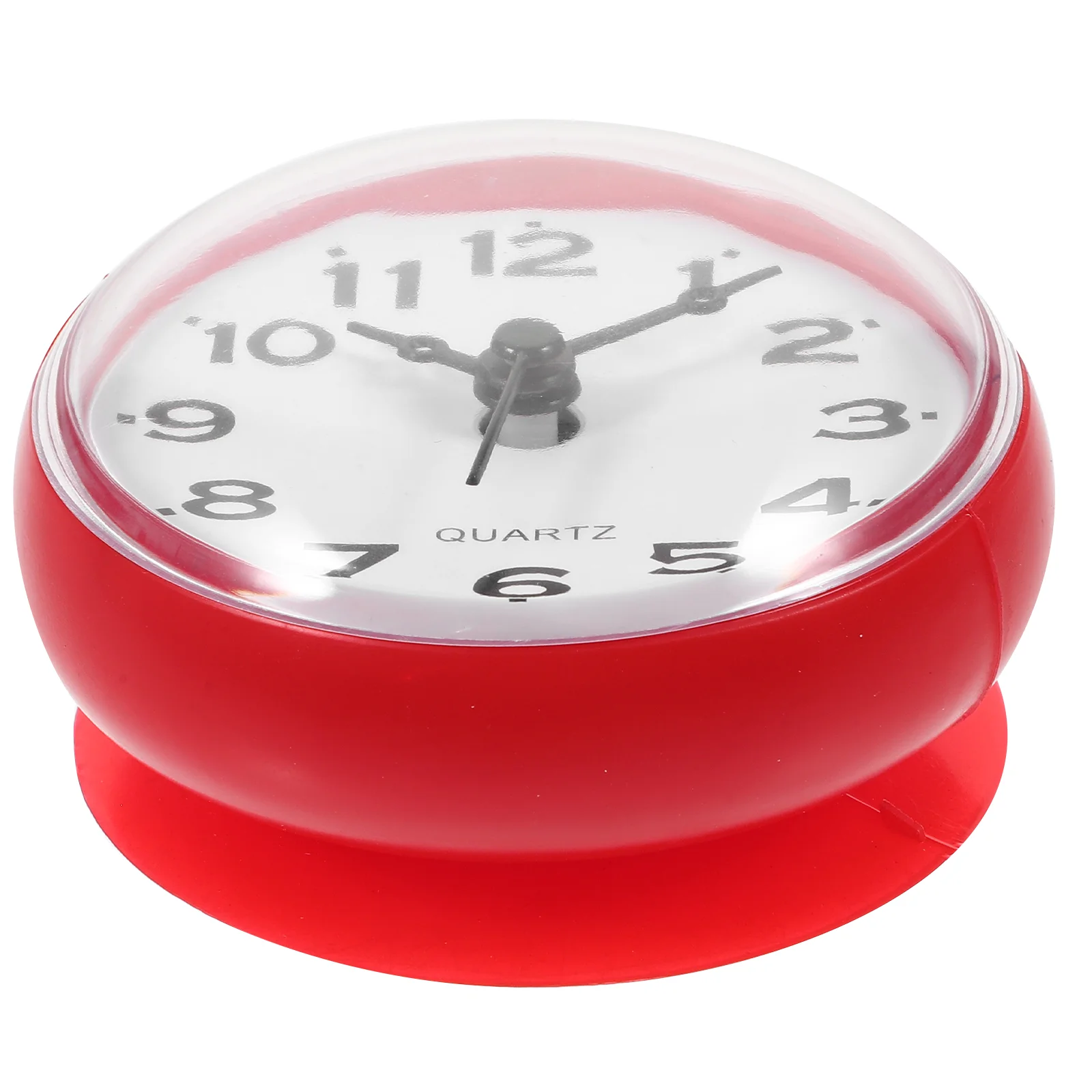 

Waterproof Bathroom Clock Red Modern Wall Vintage Anti Fog Cup Kitchen Retro Decor Small Size Light Weight Easy Install