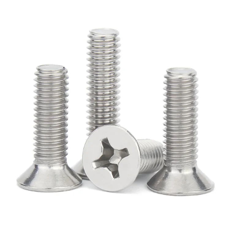 10/50 M2 M2.5 M3 M3.5 M4 M5 M6 M8 A2-70 304 Stainless Steel GB819 Cross Phillips Flat Countersunk Head Screw Bolt Length 3-100mm