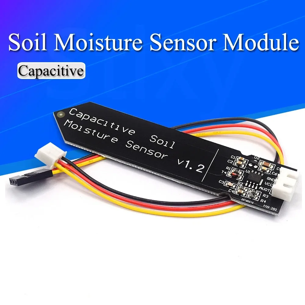 Capacitive Soil Moisture Sensor Module Corrosion Resistant Wide Voltage Wire Analog Capacitive Soil Moisture Sensor V1.2
