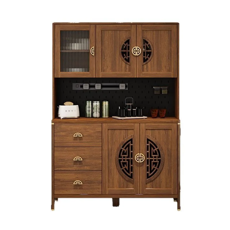 

New Chinese style, dining side, solid wood frame, storage, kitchen bowl, large capacity