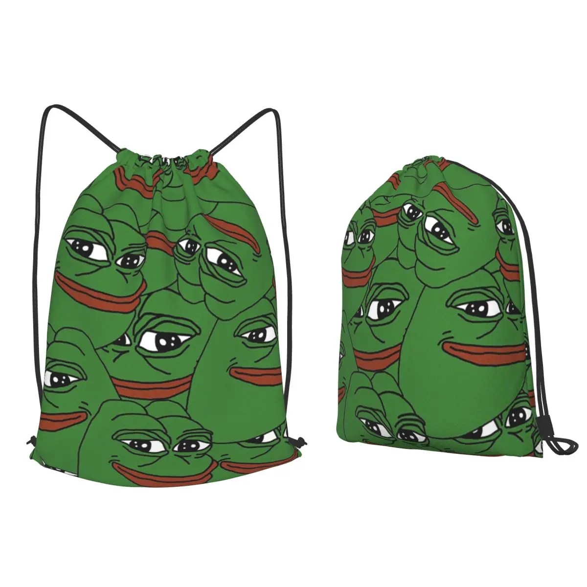 Pepe The Frog Peepo Emote Backpacks Multi-function Drawstring Bags Sports Bag Book Bags for Man Woman Students