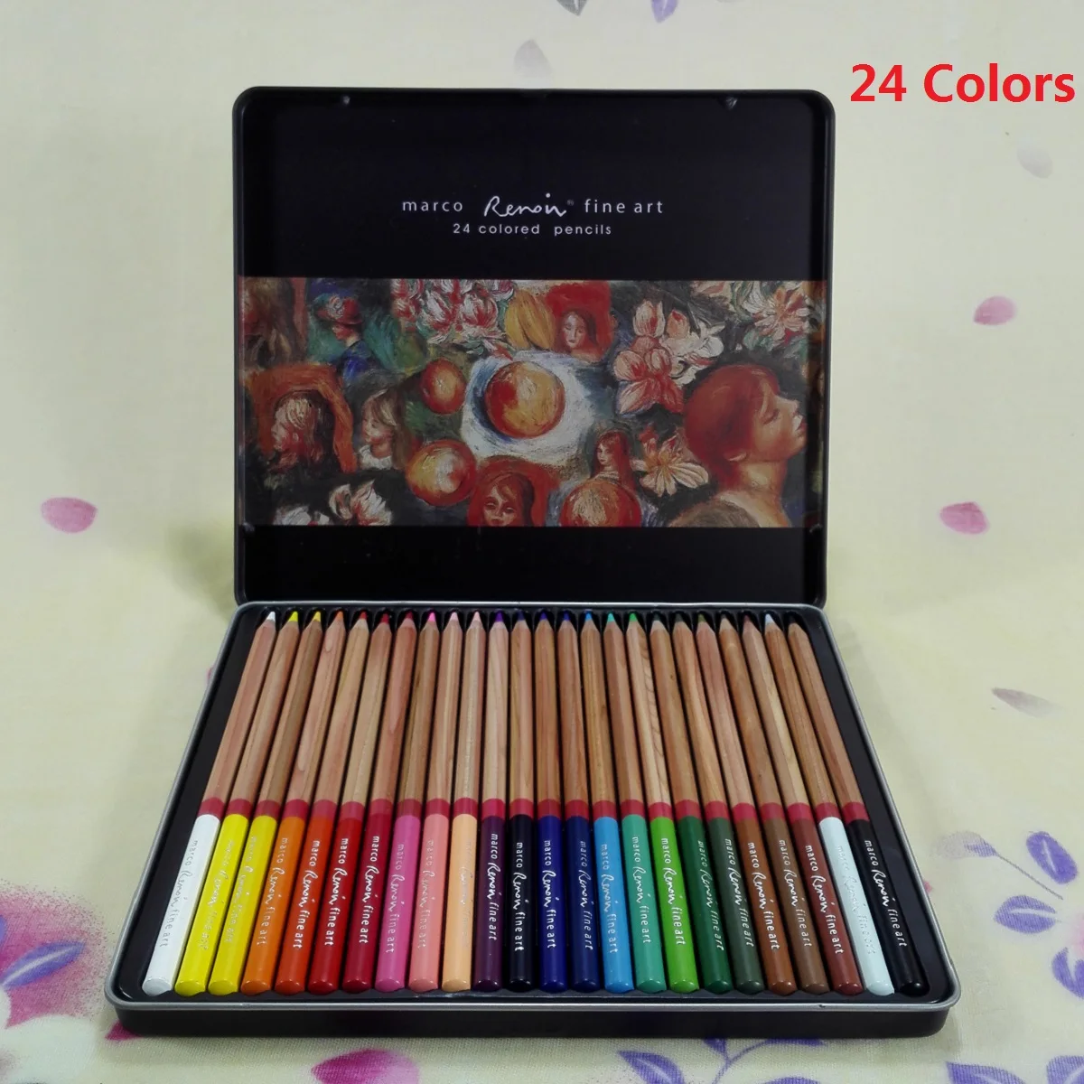 

24 Colors Professional Color Pencils Drawing Colored Pencil Artist School Art ; Smooth Texture; Creamy Lead; Rich Pigments;
