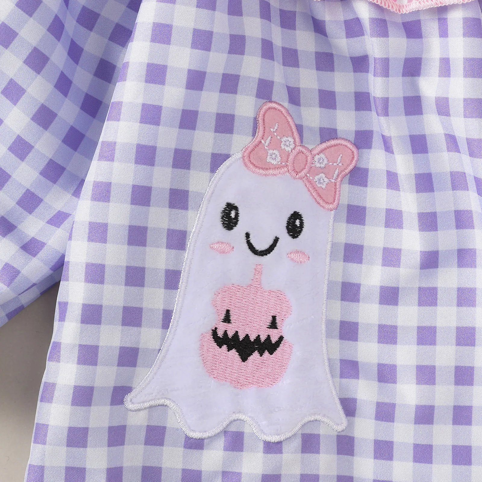 Langärmeliges Halloween-Outfit-Set für Kleinkinder mit Geistermuster, Babykleidung, Geister-Themen-Ensemble für Halloween für Kleinkinder und Mädchen – Detail 4