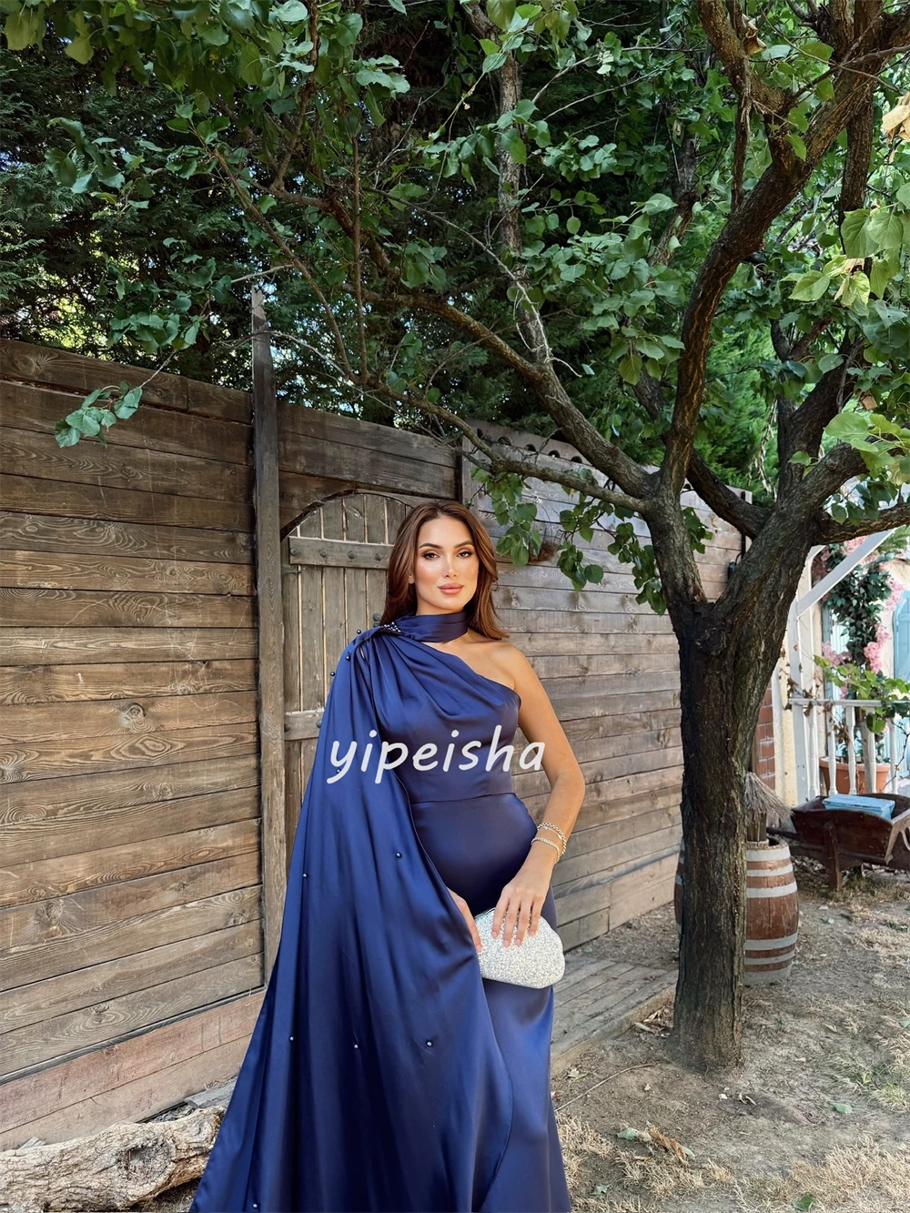 Personalizado estilo moderno elegante jérsei beading plissado em linha reta halter vestidos longos sob medida vestidos de ocasião tamanhos disponíveis retro