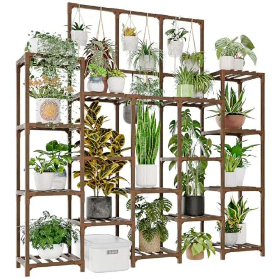 

Plant Stand Indoor Outdoor 63" Tall Plant Shelf for Plants 14-Tier Large Plant Sheves for Living Room Heavy Duty Plant Rack Gar