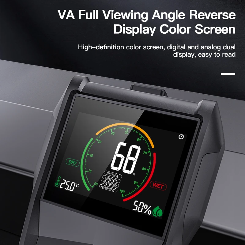 Non-Contact Wood Timber Moisture Meter Digital Ambient Humidity Tester Timber Damp Detector With Calibration Function Hygrometer