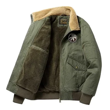 Mcikkny Mode Männer Warme Flug Bomber Jacken Und Mäntel Fleece Gefüttert Winter Outwear Top Kleidung Größe M-4XL Thermische