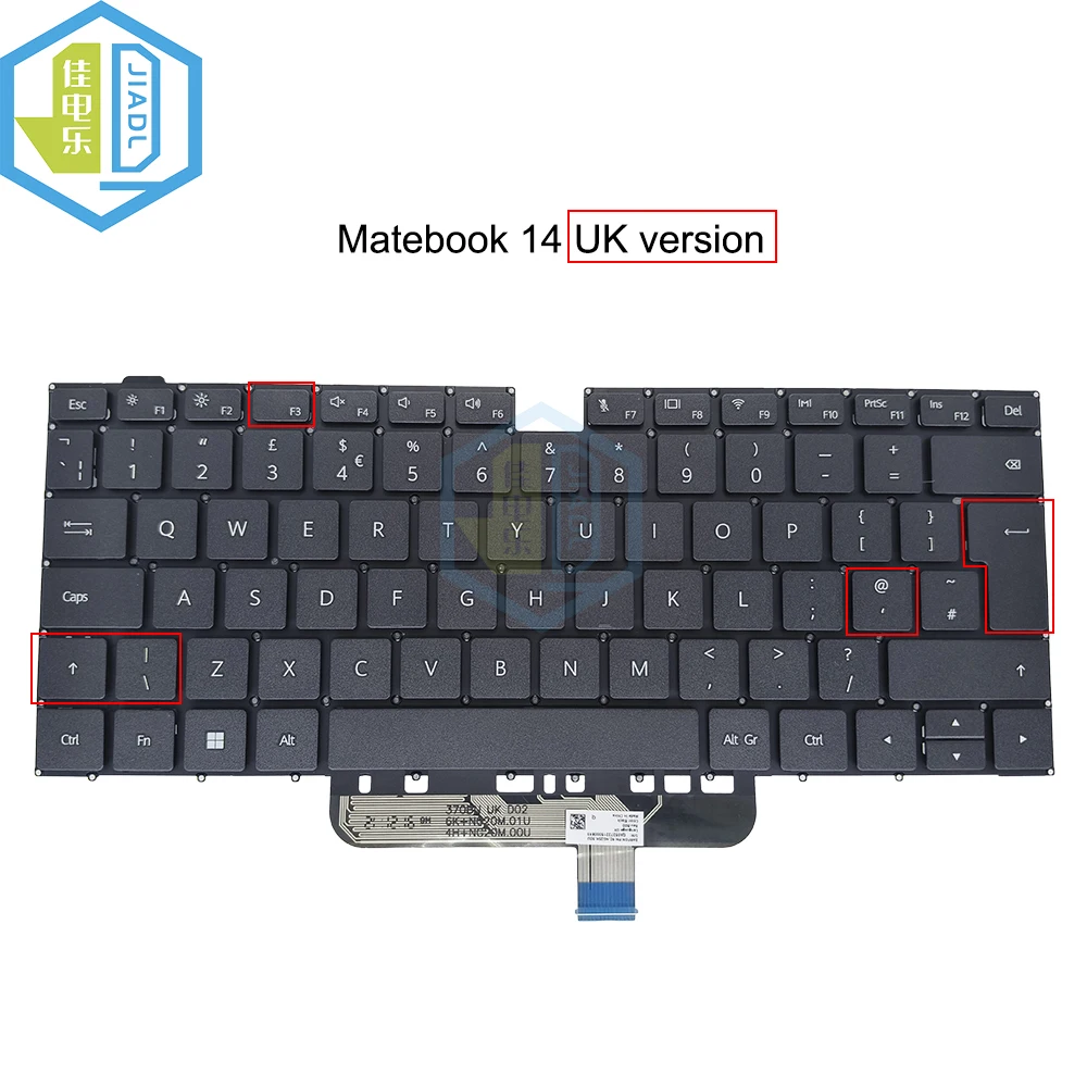 Imagem -05 - Teclado sem Retroiluminação Teclado para Huawei Matebook D14 D15 d 14 Klw-w09 W19 Bohl-wfp9 Bob-wae9p Boh-waq9r us tr po sp uk