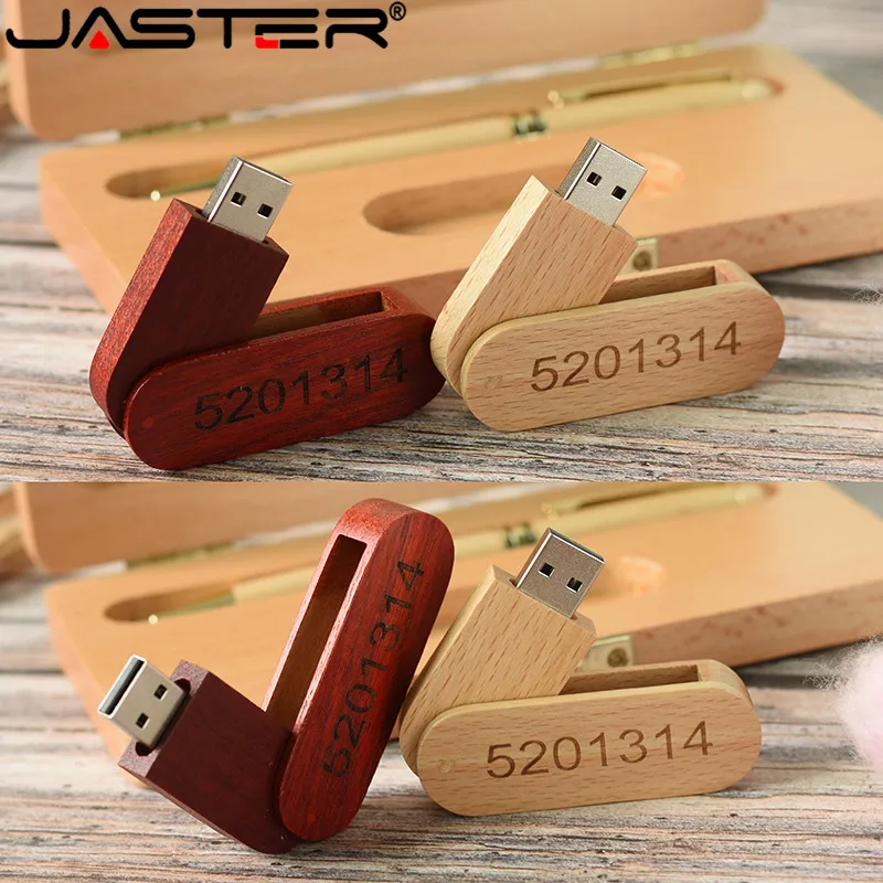 JASTER Beech Ballpoint Pen Case+ USB flash drive 4GB 8GB 16GB 32GB 64GB  usb pendrive Exquisite gift (Custom logo)
