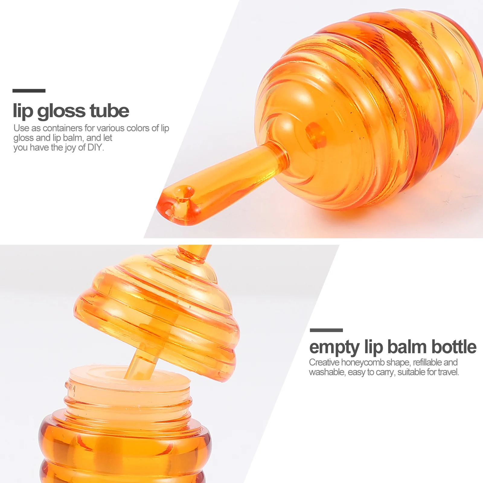 Tubes de brillant à lèvres en nid d'abeille, conteneurs rechargeables en plastique pour baume à lèvres, étanches, durables, bouteilles de rouge à lèvres rechargeables pour voyage, DIY, 20 pièces