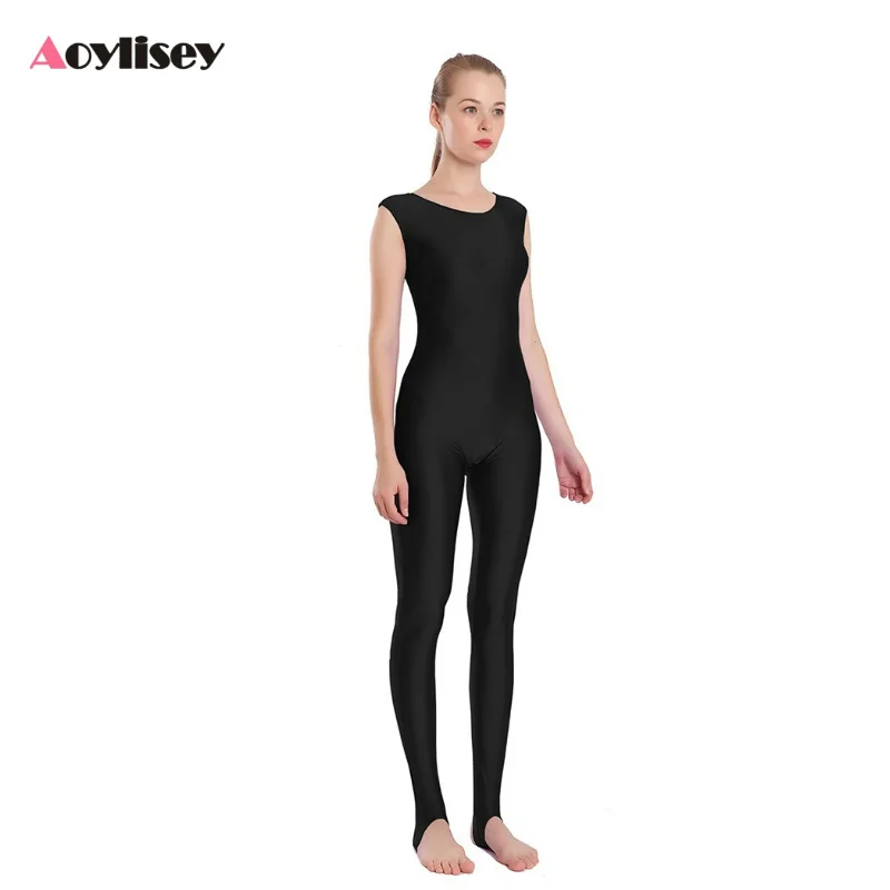 Aoylise ชุดจั๊มสูทสำหรับเล่นยิมนาสติกของผู้หญิง, ชุดหมีแขนกุดสำหรับใส่เต้นบัลเล่ต์ชุดเล่นโยคะสำหรับผู้ใหญ่