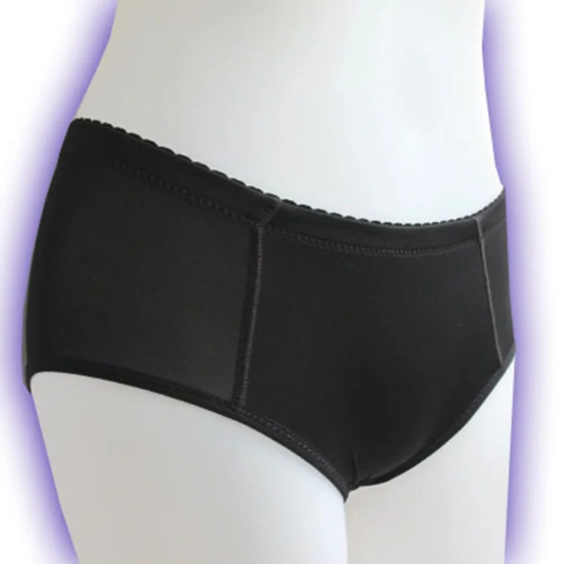 Silicone Underwear Panties Insert Pants Padded Panty Buttock Backside Butt Enhancer Hip Up Padded for Crossdresser Black