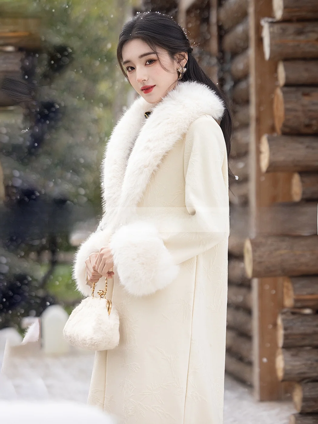

Thiened Winter Outerwear Long Sve Flag Dr Coat Warm Fce Lined Woolen Coat Ele Chic Daily Wear for Women