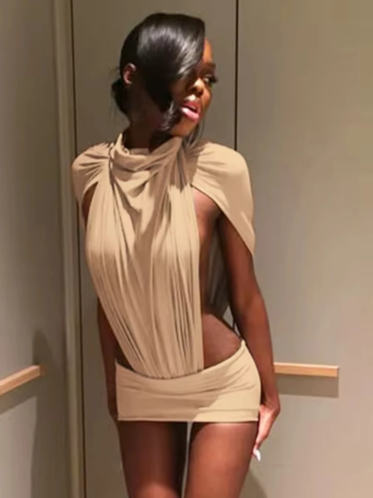 

Модный комплект Nibber Wild Fashion из 2 предметов: женский боди с драпировкой, воротником-стойкой и вырезами по бокам + облегающая мини-юбка. Сексуальный стиль для горячих девушек.