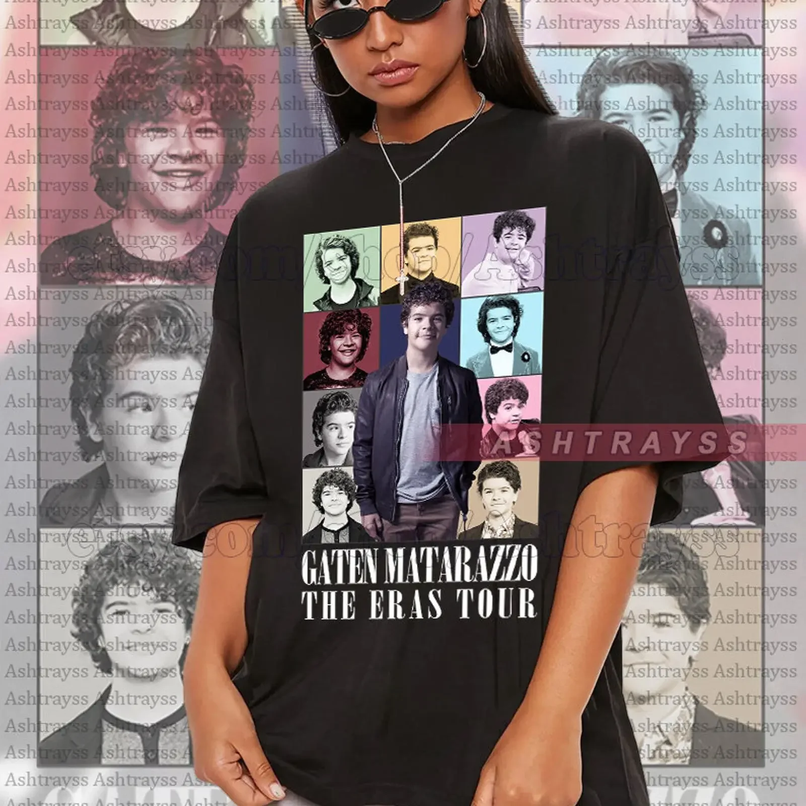 Camiseta Gaten Matarazzo The Eras Tour, estilo vintage, lavada, transpirable, para uso diario, elástica, unisex, versátil