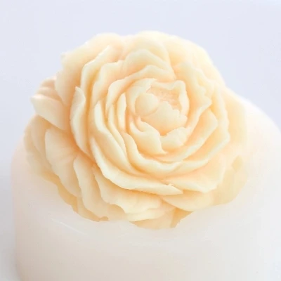 3D  Peony Flower Pattern Handmade Soap Mold DIY Gift Round Flowers Silicone Mold Clay Resin Aroma Stone Moulds