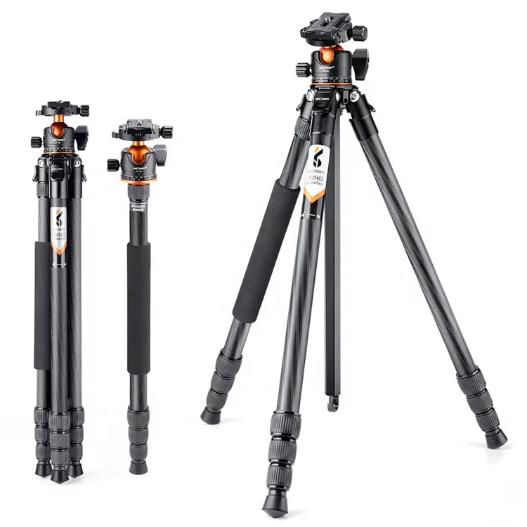 

K&F Concept New Design Carbon Tripod Compact Professional Camera Tripod Stand Mount Holder fit With ball Head