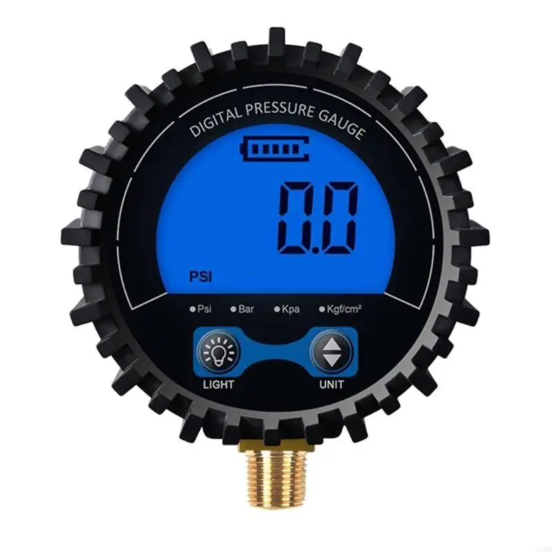مقياس ضغط الغاز H58b مع دقة ضوء الخلفية الأزرق 1 ٪ رن إلى 200psi الإطارات