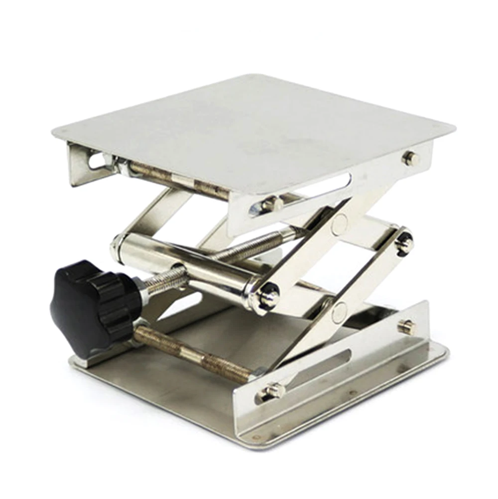 150x150mm Stainless Steel Lifter Router Plate Table Woodworking Machinery Lifting Stand Manual Lift Platform Carpentry Tools