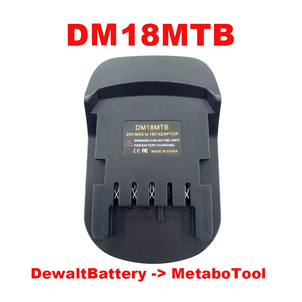 Battery Adapter DM18MTB for Dewalt/for Milwaukee 18/20V Batteries Convert To for Metabo 18V Lithium Battery Power Tools Use