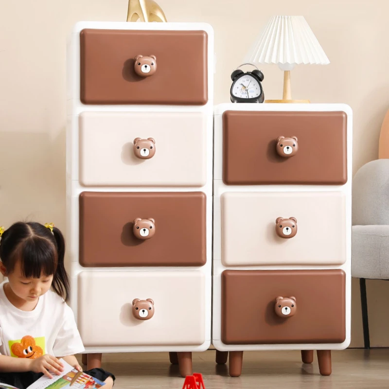 Mesita de noche de estilo nórdico para niños, mueble de dormitorio de estilo coreano, color rosa, YN50CN