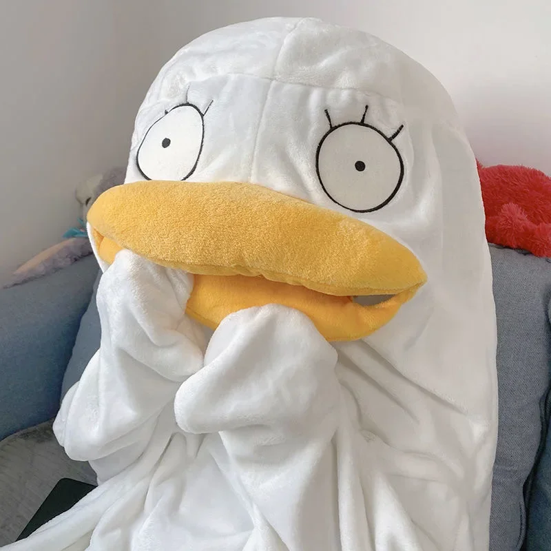 Забавный костюм для косплея с рисунком утки, длинные пижамы, зимняя домашняя одежда, ночная рубашка, спальный мешок, мягкая фланелевая одежда для сна, одеяло # 1 #   В