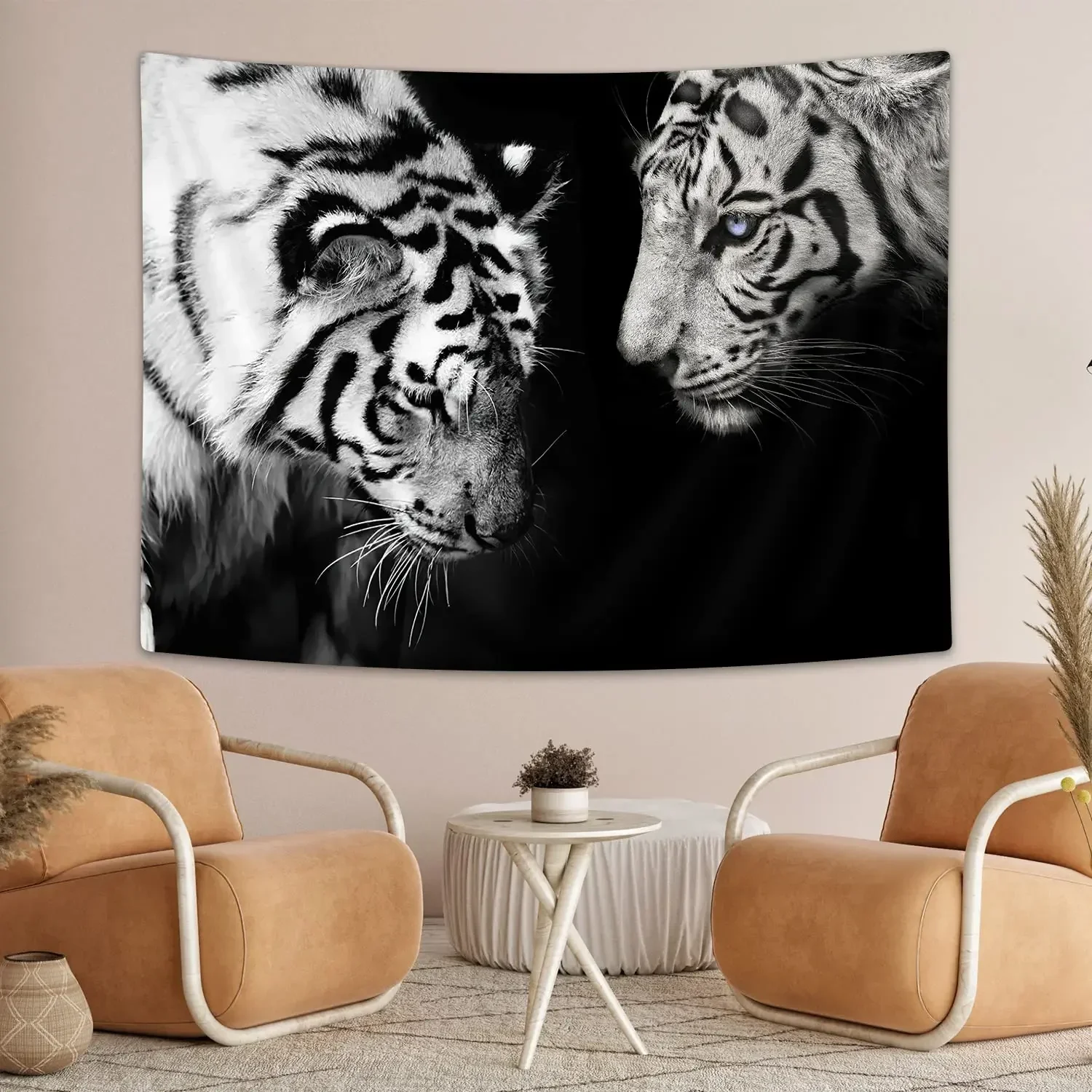 Tiger Tapestry Wall Hanging Animal Bengal White Tiger Print Wall Tapestry Throw Art Home Decoration for Living Room Bedroom Dorm