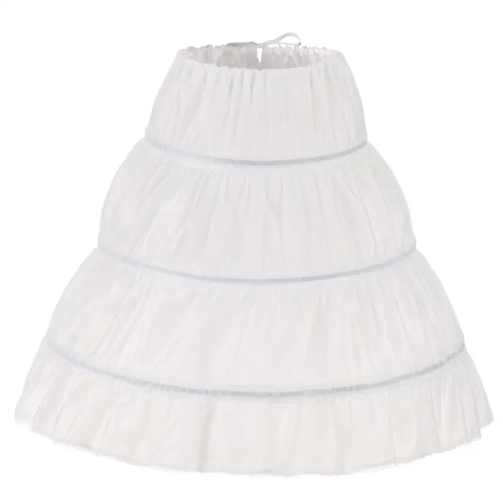 Witte kinderen petticoat a-line 3 hoepels één laag kids crinoline bloem meisje jurk onderrok elastische taille