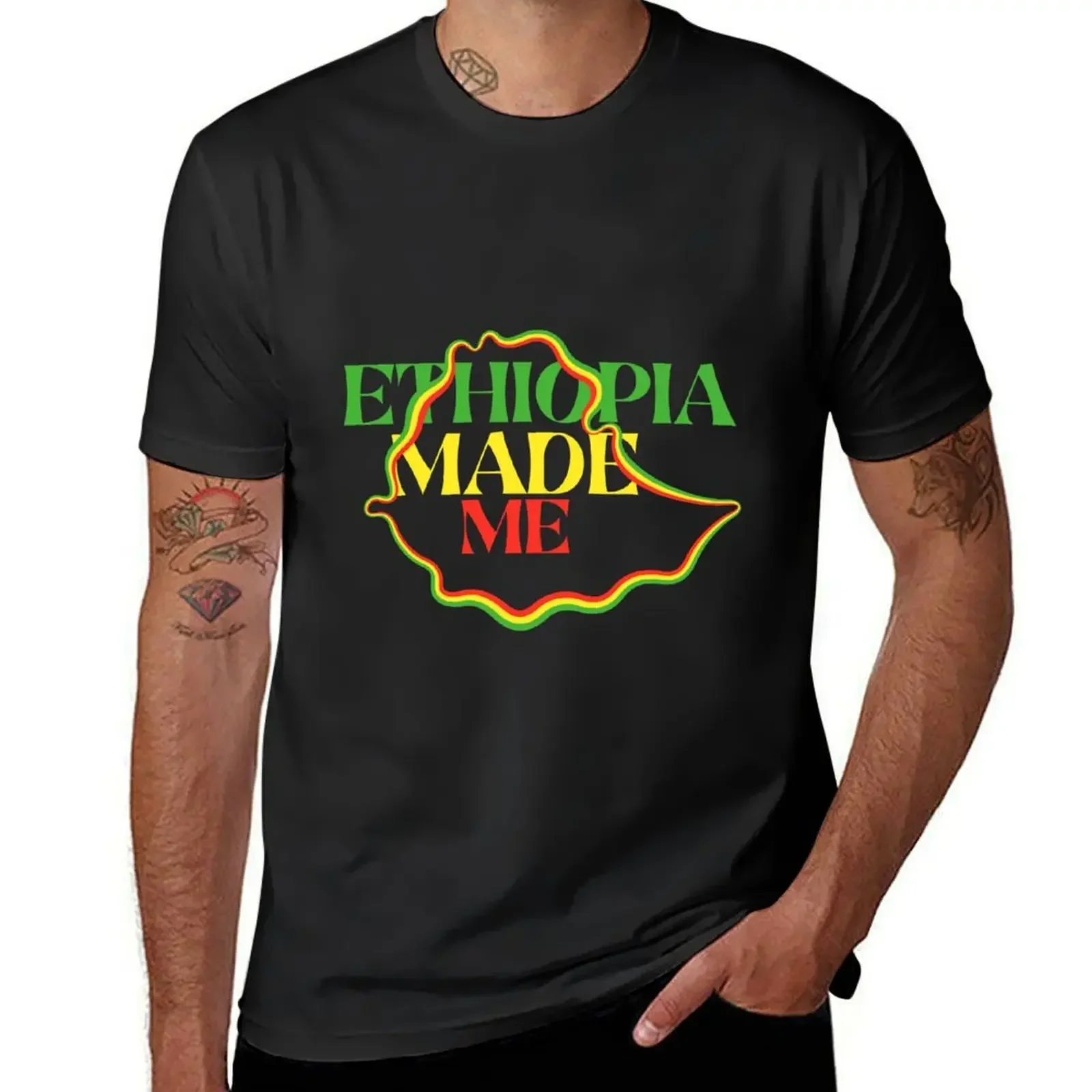 Ethiopia made me T-Shirt heavyweights sublime vintage clothes oversizeds mens cotton t shirts new arrival fashion summer manga