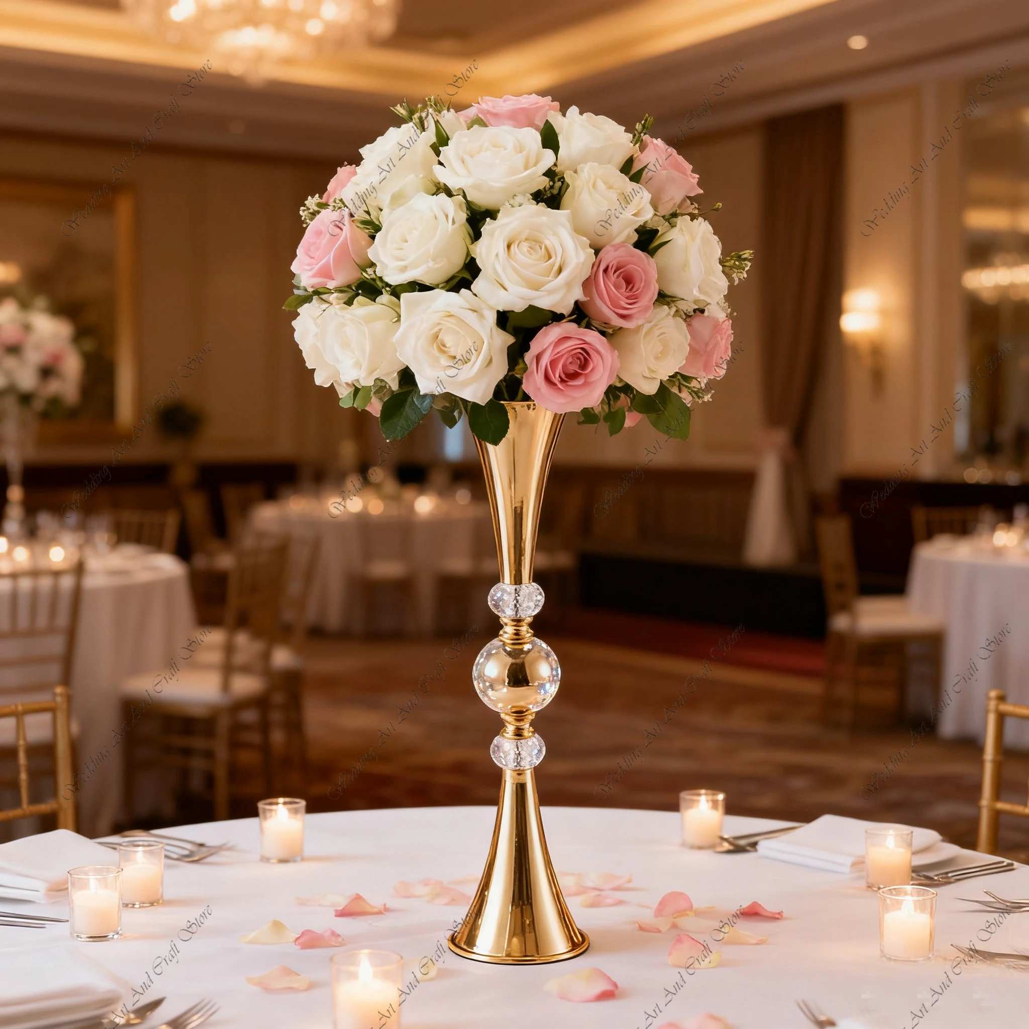 

10 шт. 50-100 см f35 свадебные принадлежности железная Золотая подставка для цветов цветочная композиция рог ваза украшение стола цветочный горшок ivy107