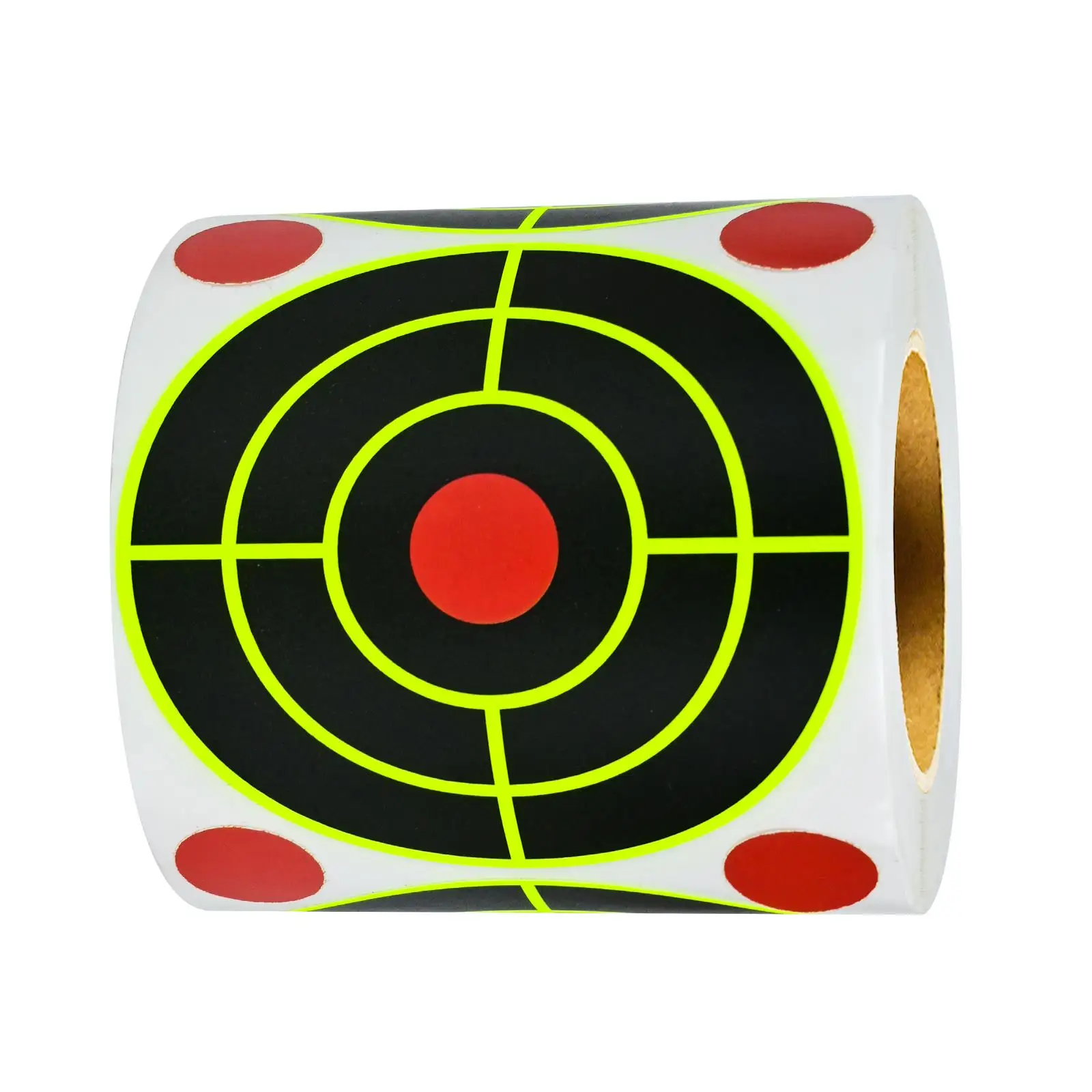200Pcs 3inch Universal Red Target Stickers with Yellow and Black Outer Rings for Shooting Practice, Splatter Target Stickers, Shooting Target Training Supplies Stickers, Fluorescent Color Labels (Can Be Used for Real Gun Practice and Airgun Practice)