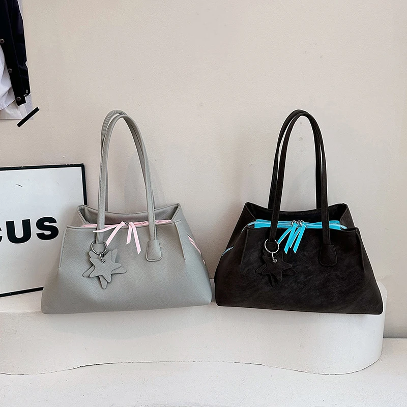 Damen-Tragetasche, mehrschichtige Schultertasche mit großem Fassungsvermögen und Reißverschluss, Damen-Vintage-Handtasche mit mattiertem Finish, ideal für Büro, Pendel und den täglichen Gebrauch, mit Tragegriff. – Detail 15