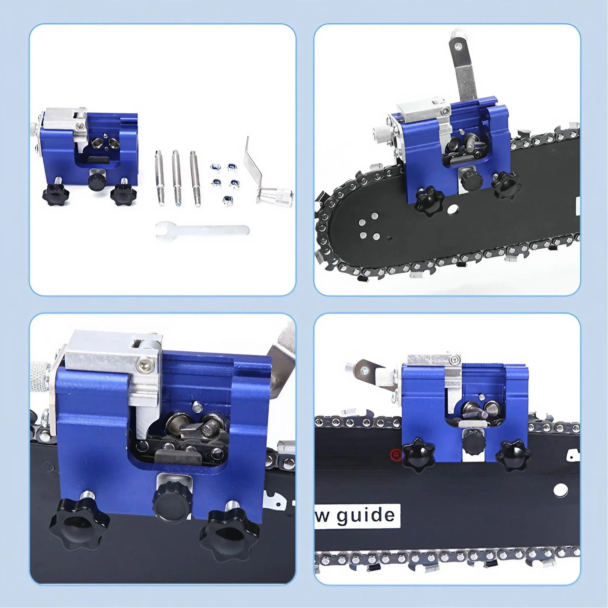 STONEGO مبراة يدوية سلسلة كليب شحذ مبراة المحمولة المنزل المحمولة بالمنشار شحذ سلسلة أداة