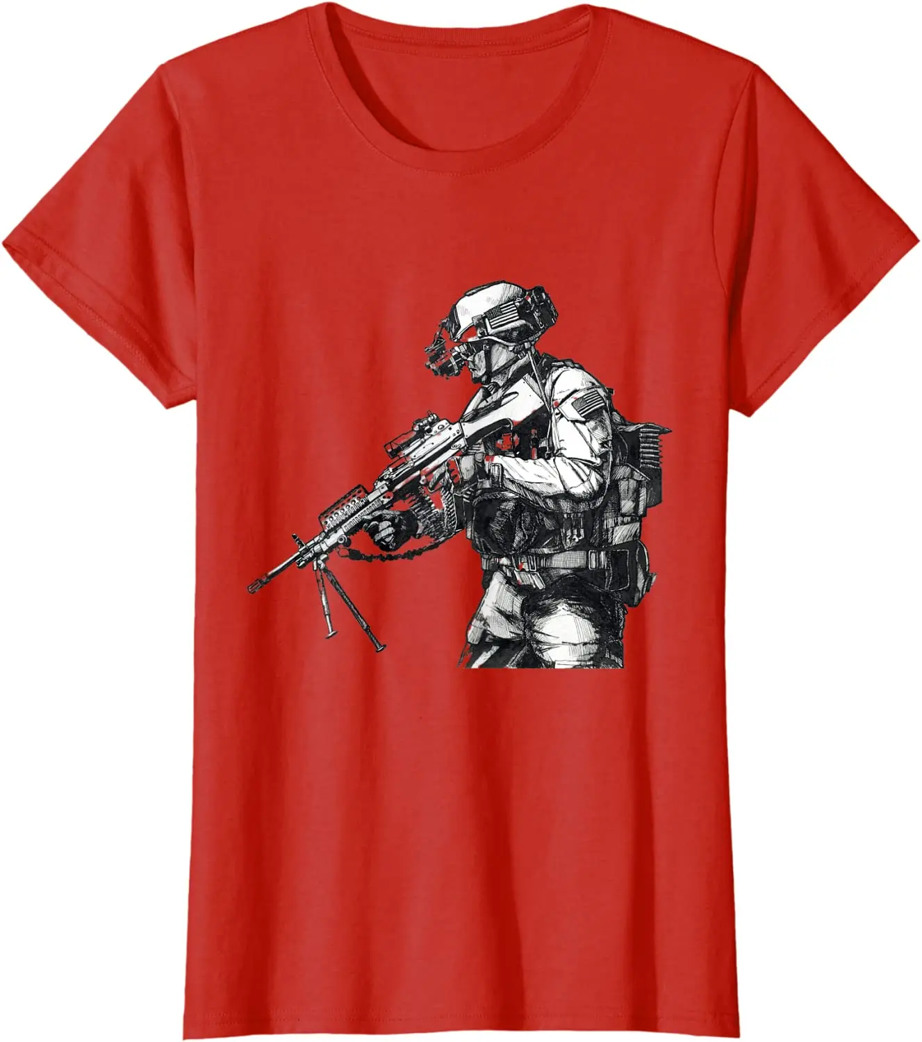 Ranger Night Vision Hand Drawing Army Soldier T-Shirt. Summer Cotton Short Sleeve O-Neck Mens T Shirt New S-3XL