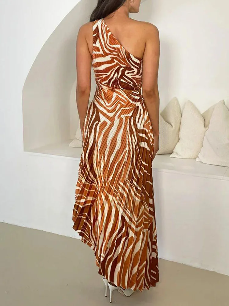 2024 verano Sexy vestido sin mangas con espalda descubierta mujeres Casual estampado Patchwork vestido de fiesta elegante señoras una línea vestido