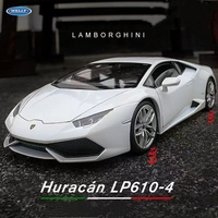 WELLY 1:24 Lamborghini Huracan LP610-4 Alloy Sports Car Model Diecast Metal Toy Vehicles Simulation Hobbies Collection Kids Gift