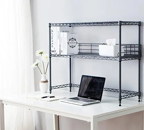 

Desktop Carbon Steel Bookshelf - Gray Shelf bracket wall L bracket Floating shelf brackets Boat accessories Paper towel holder