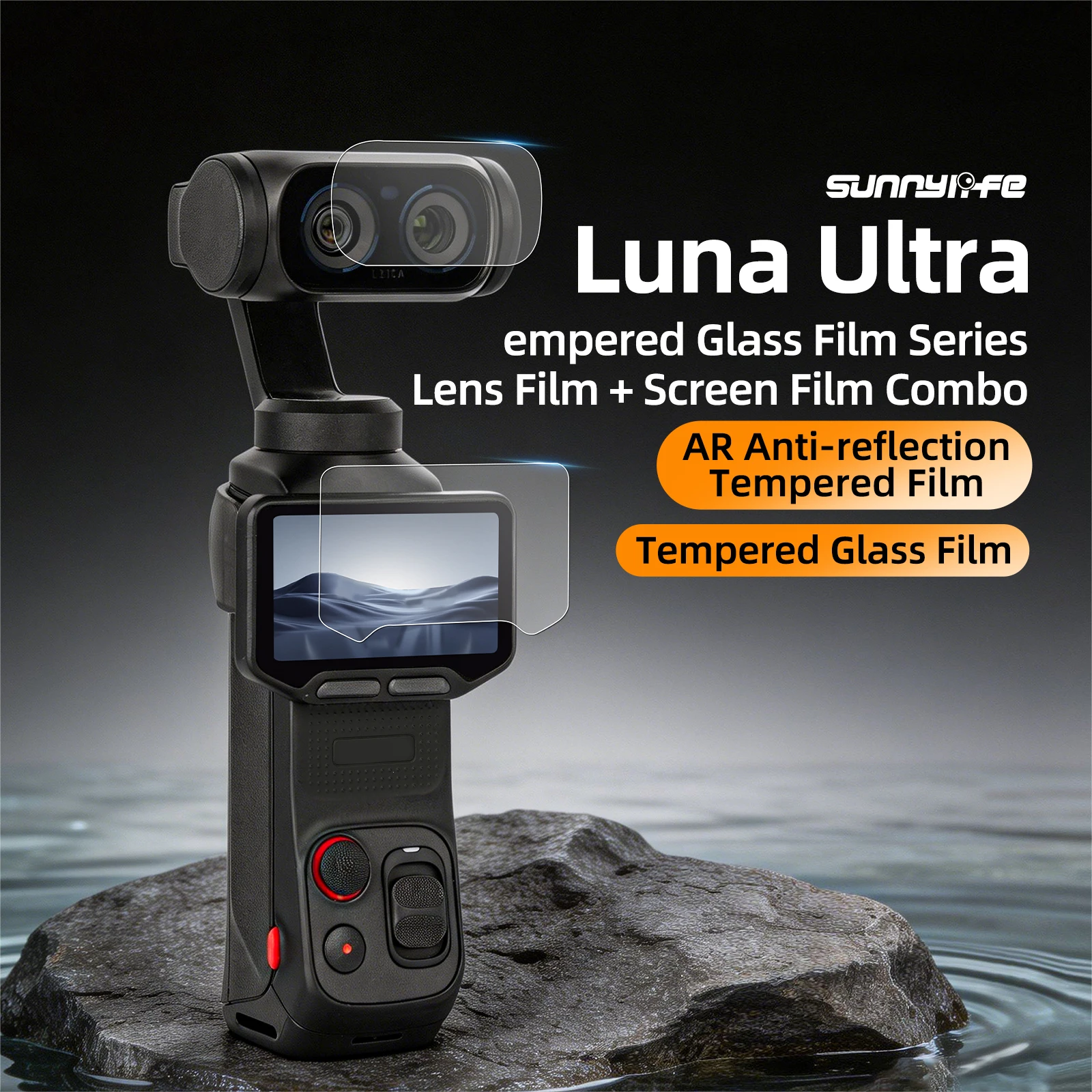 Sunnylife AR Tempered Film For Insta360 Luna Ultra Anti Reflective Protective Film Lens Screen Ultra HD Explosion Proof Film