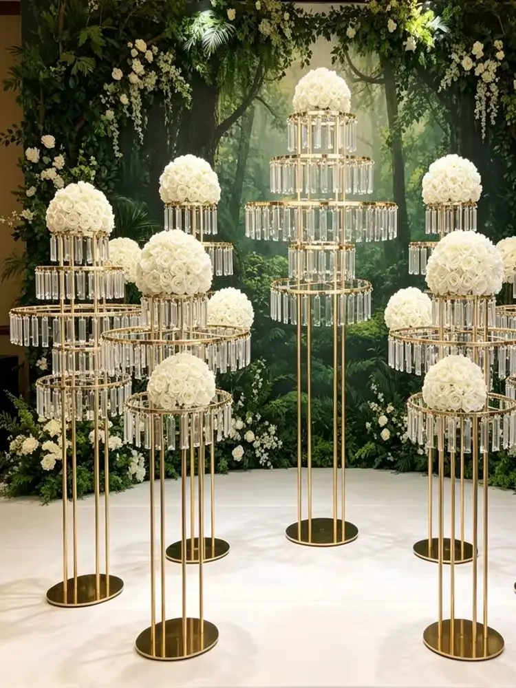 

2-6pcs)70-130cm)2-6pcs)70-130cm) Wedding Acrylic Props Formula Pillar Outdoor Road Guide New European Silver Gold Mirror Wedding