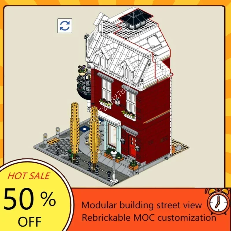 2685PCS Corner Bakery Custom MOC Creative street view Technology Architecture Education Assembly Puzzle Adultren birthday Gifts