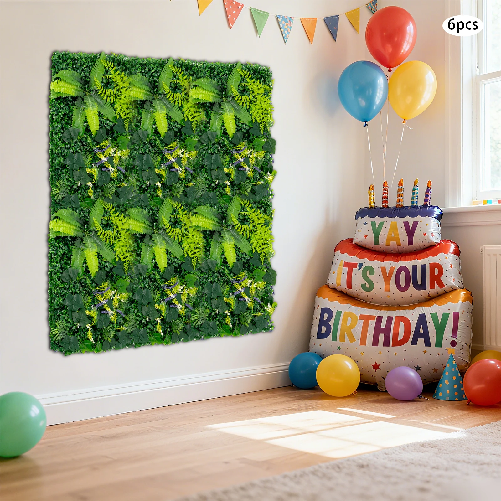 

6 шт. стеновые панели для искусственных растений 60 х 40 см, водостойкие 3D коврики для растений, деко для вилл, пейзажей, заднего двора